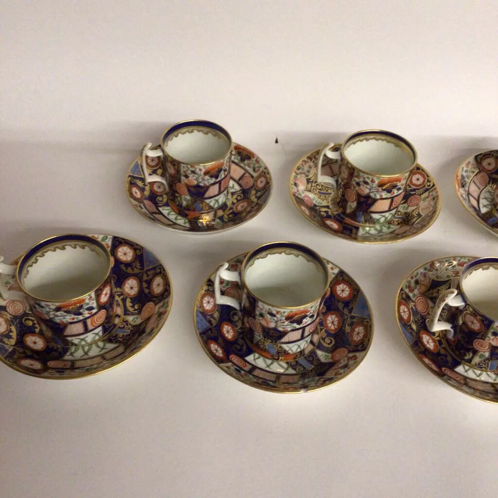 11pc. 19th C. Derby Imari Demitasse Cup and Saucer