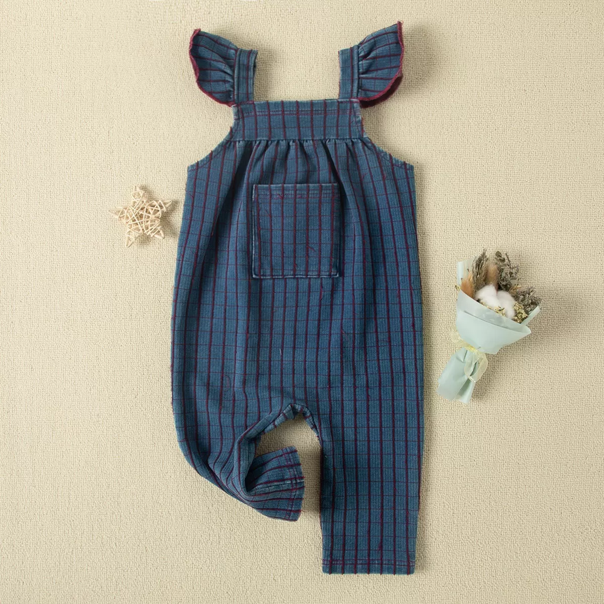 2 Pieces Set Baby Kid Unisex Letters Tops And Striped Jumpsuits