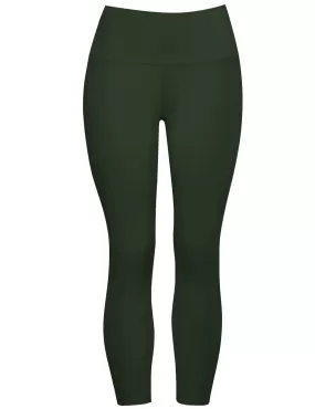 22" High Waist Crop Tight Capris olivegray