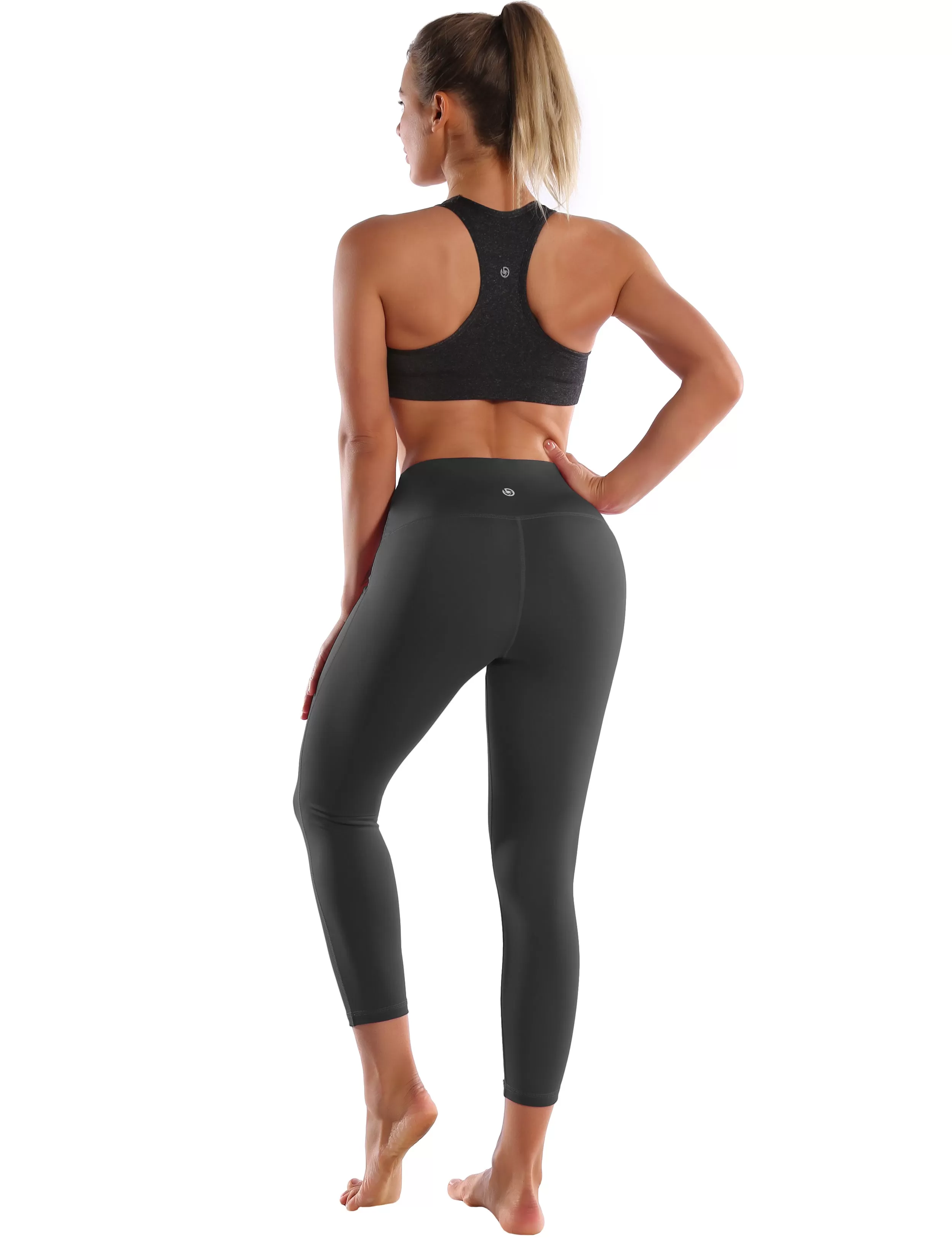 22" High Waist Side Line Capris shadowcharcoal