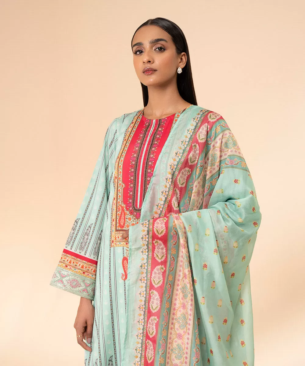 3 Piece - Embroidered Silk Suit