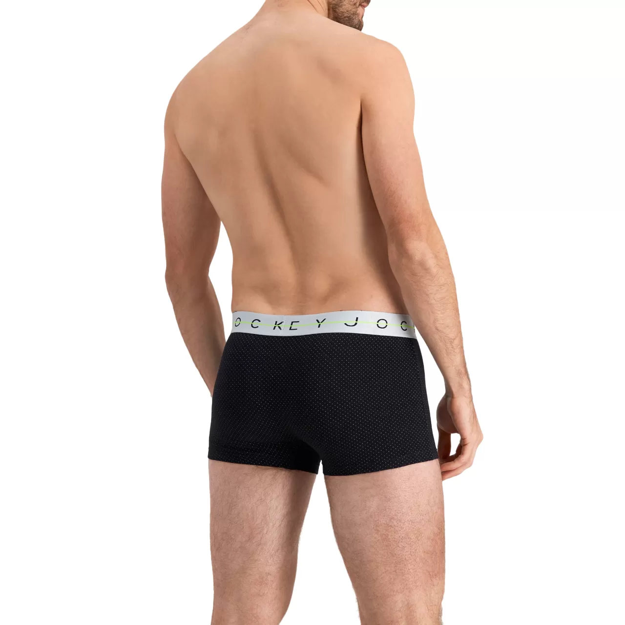 4 x Jockey Mens Cotton Nyc Print Trunk Black With White Spots Underwear