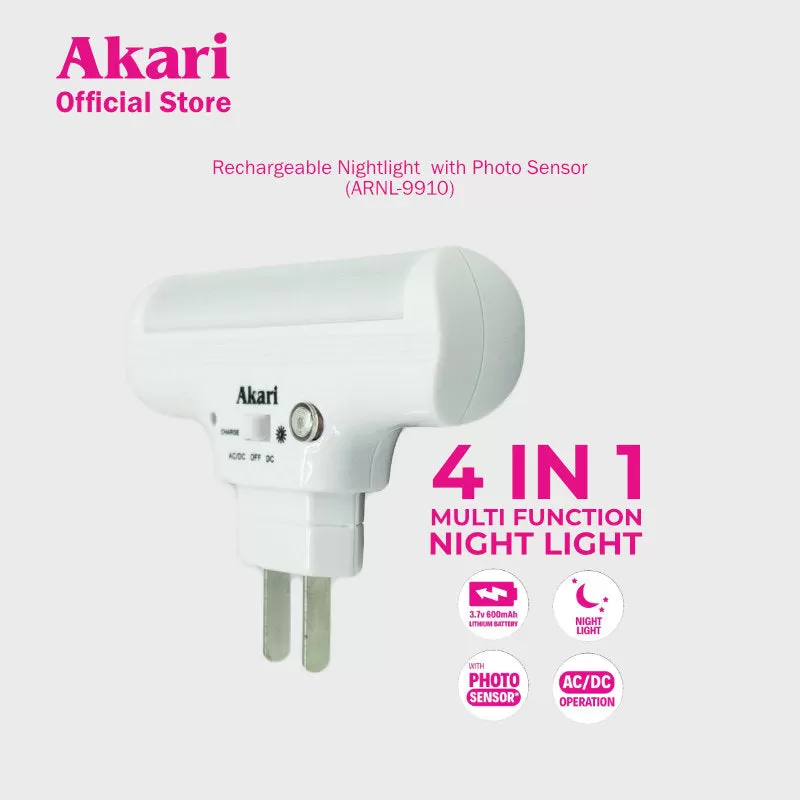 Akari Rechargeable Nightlight  with Photo Sensor (ARNL-9910)