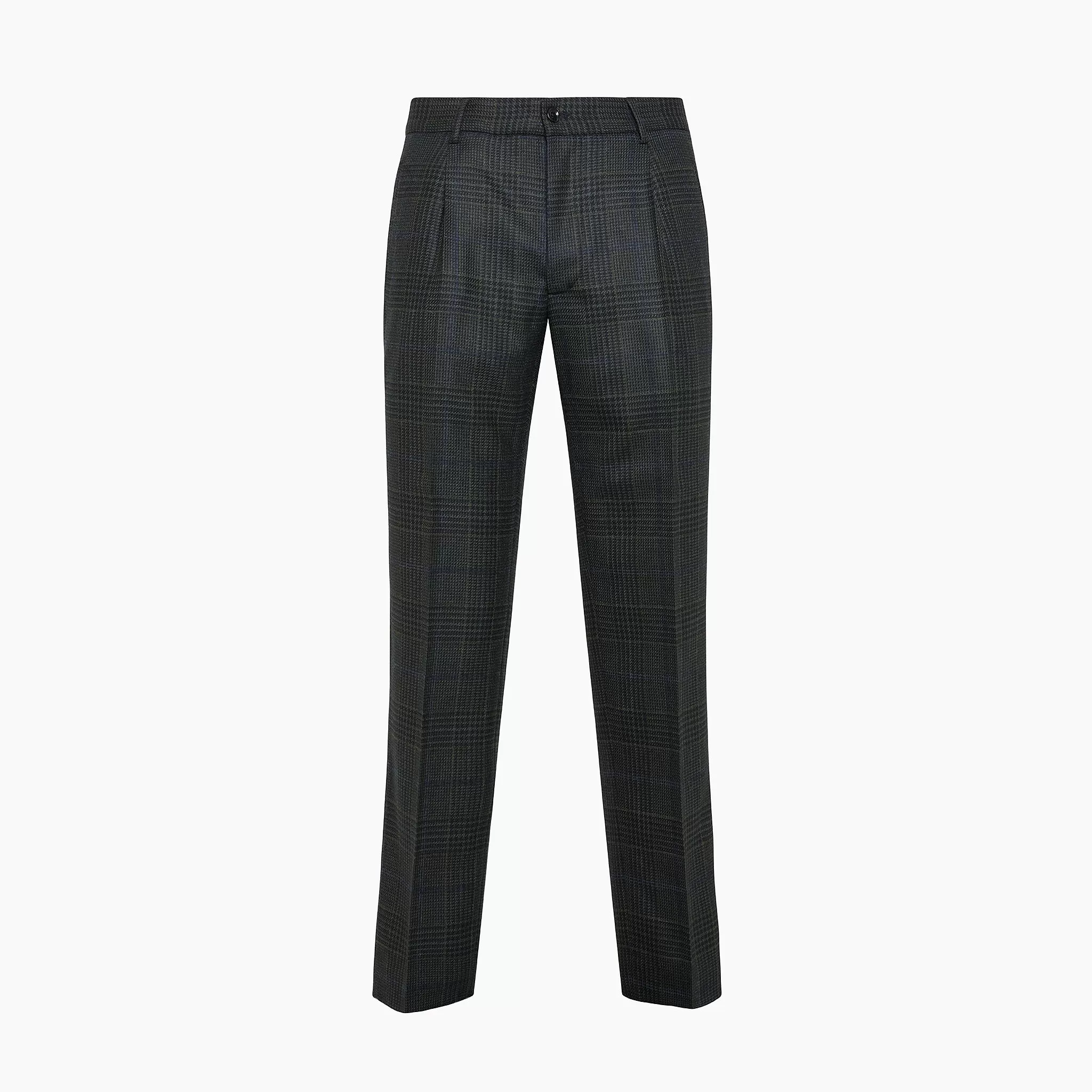 Alain Pleated Chino in Prince of Wales wool