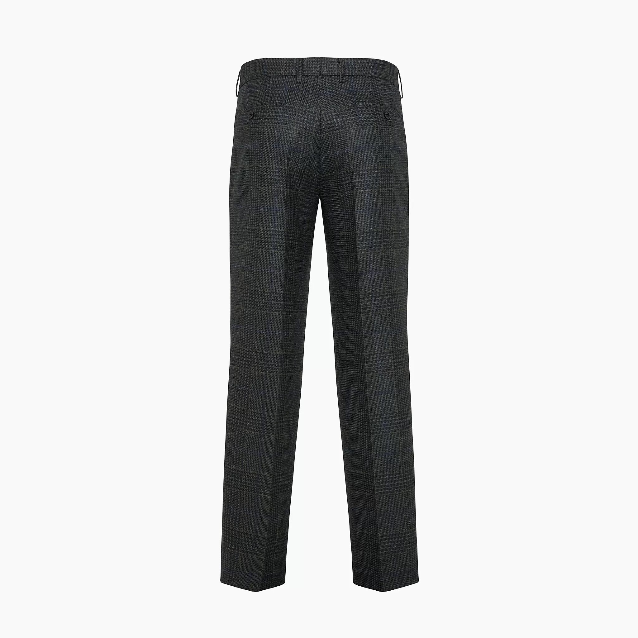 Alain Pleated Chino in Prince of Wales wool