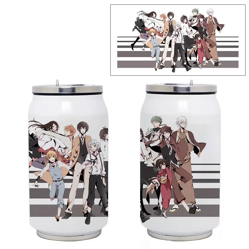 Anime Bungo Stray Dogs Thermoses Cups Dazai Osamu Nakahara Chuuya Tumbler Thermos Cup Pattern Customized Vacuum Flasks High Quality