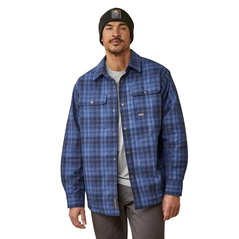 'Ariat' Men's Rebar Flannel Insulated Shirt Jacket - Coastal Blue Plaid