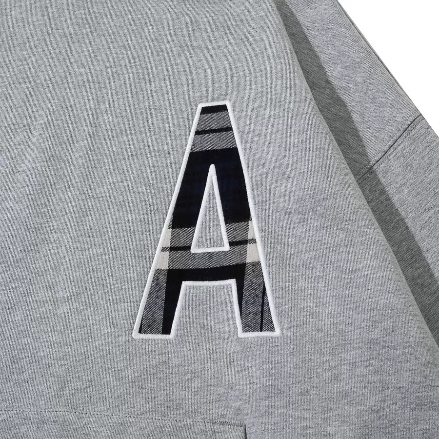 ASUSL CHECKS LOGO HOODIES-GREY