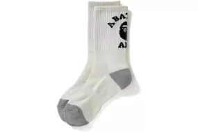 BAPE COLLEGE SOCKS WHITE