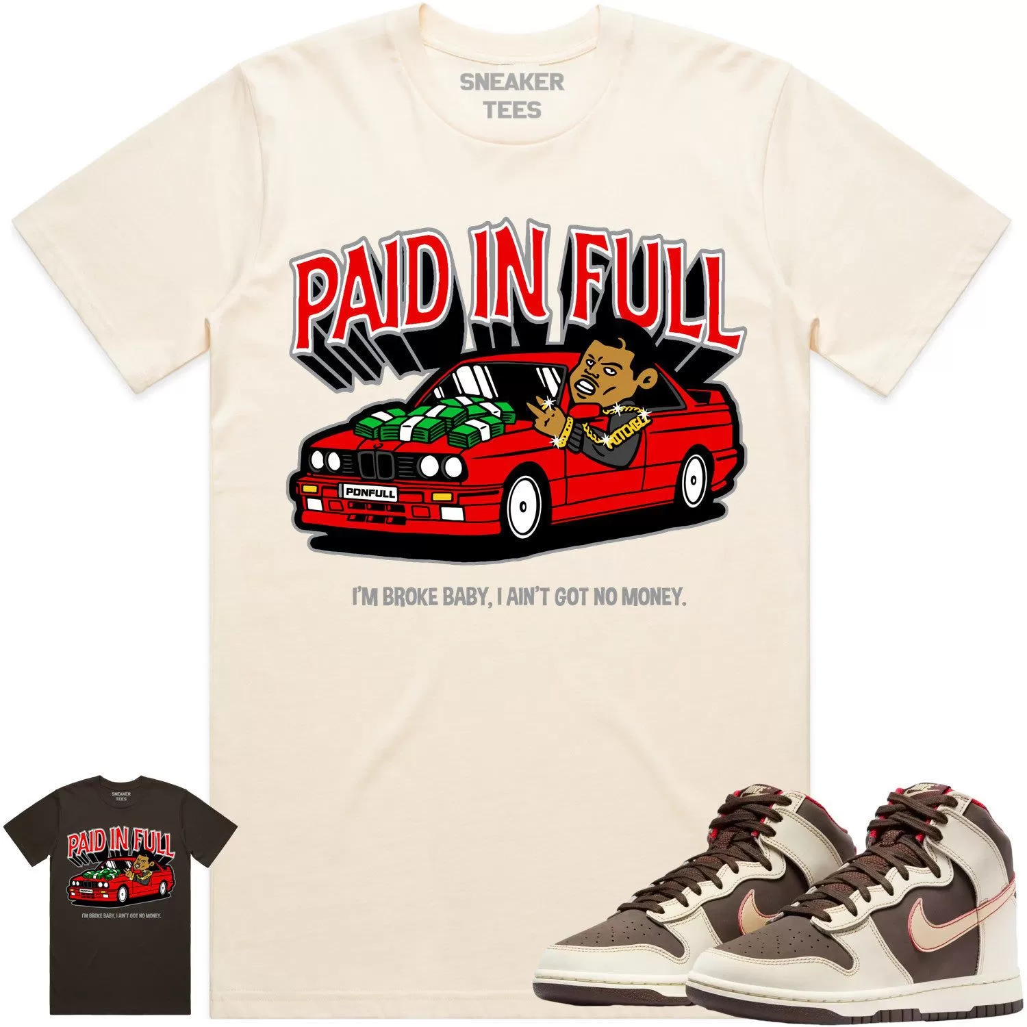 Baroque Brown Dunks Shirt to Match - RED PAID