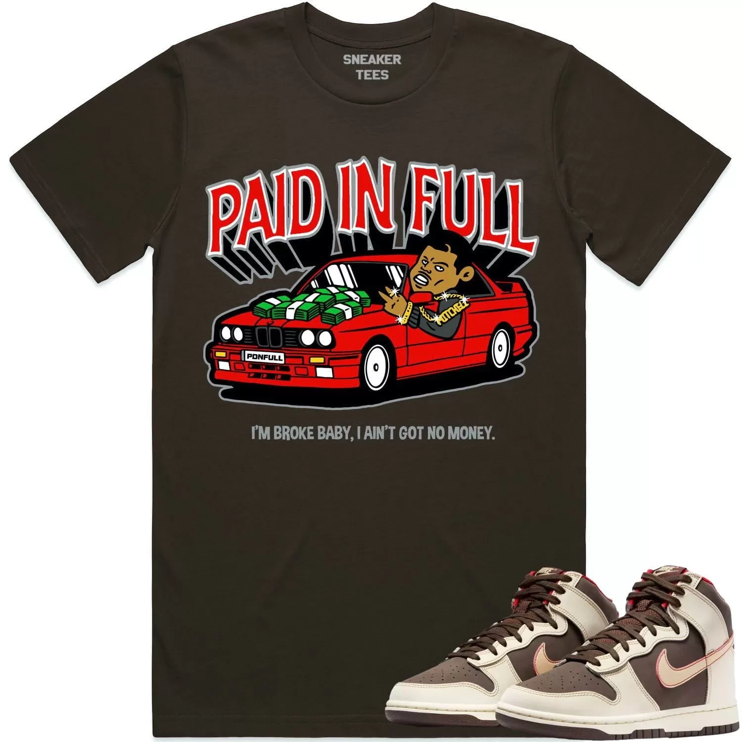 Baroque Brown Dunks Shirt to Match - RED PAID