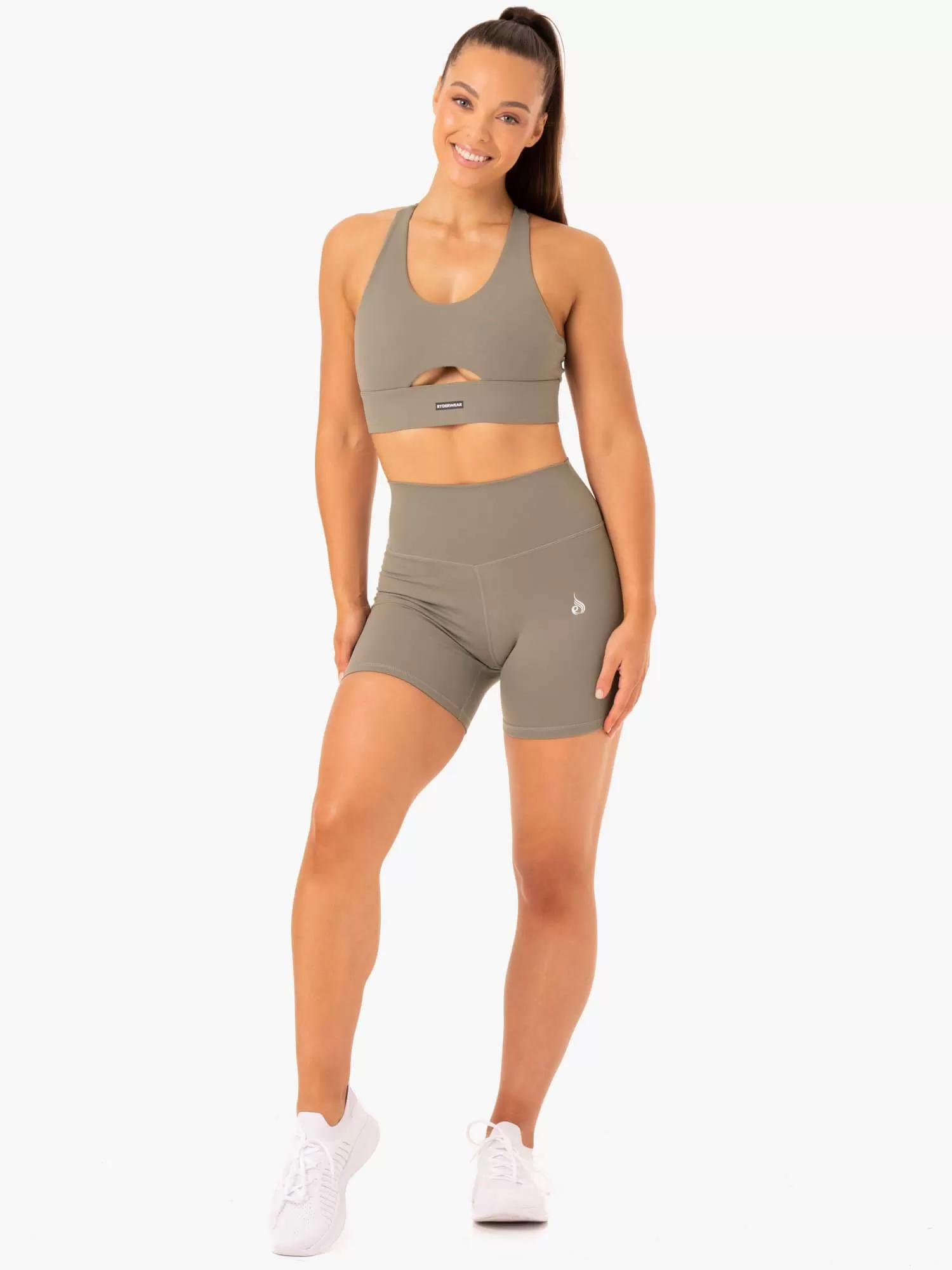 Base High Waisted Shorts - Khaki