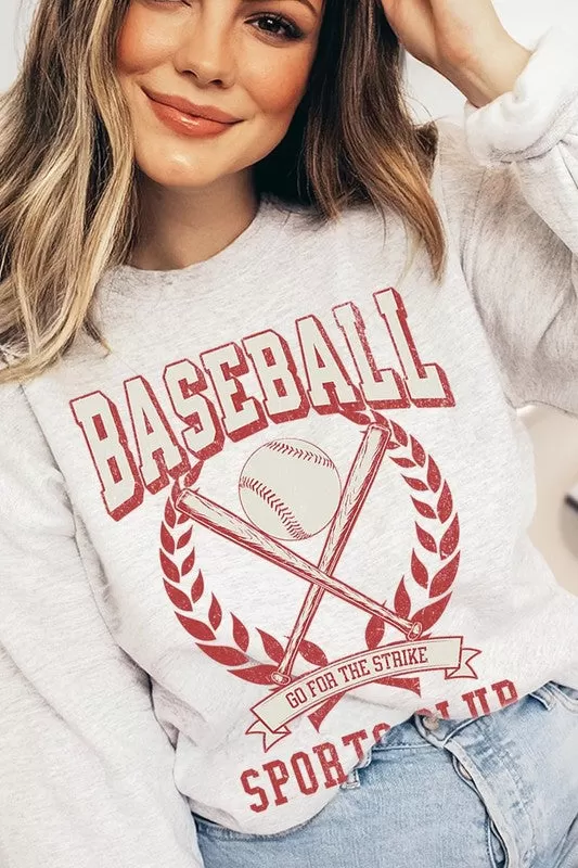 Baseball Sports Club Graphic Fleece Sweatshirts