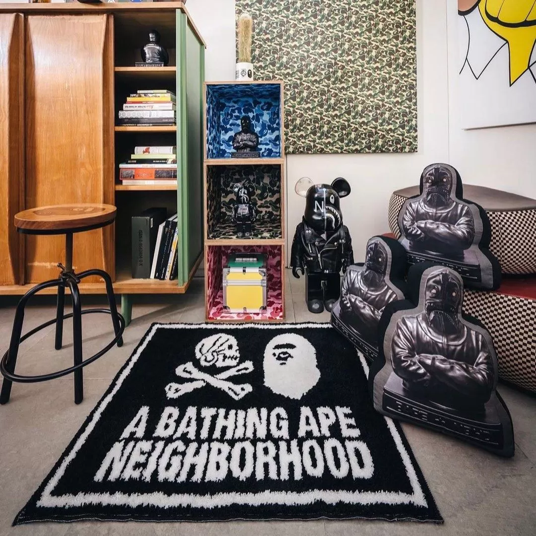 Bathing Ape X Neighborhood Rug Mat Black