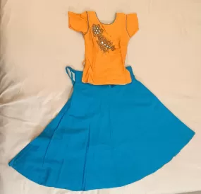 Beautiful Yellow And Blue Langa Set For Children