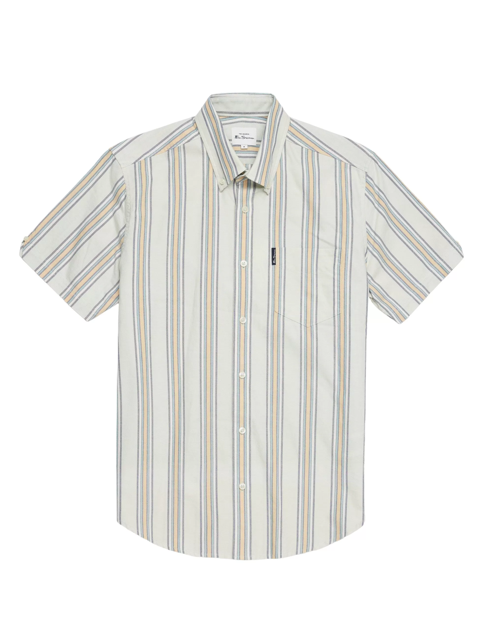 Ben Sherman Mens Block Stripe Oxford Shirt - Short Sleeved