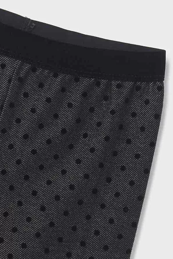 Black Velvet Polka Dot Leggings