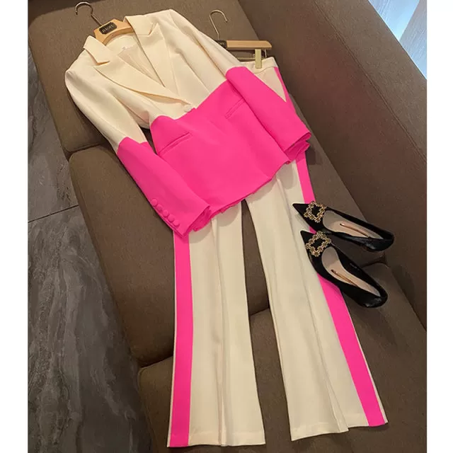 Blazer Pantsuits Two Piece Set Back to  Office Blazer   Pants Formal Suit