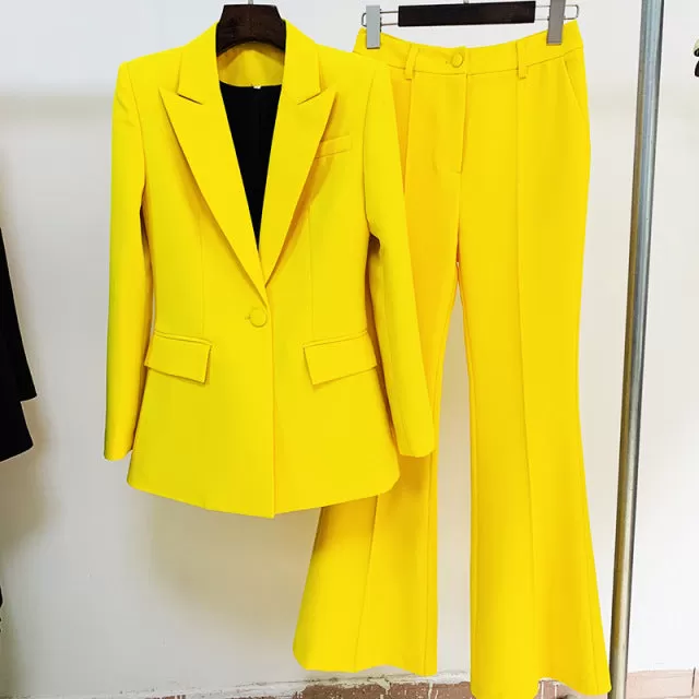 Blazer Pantsuits Two Piece Set Back to  Office Blazer   Pants Formal Suit