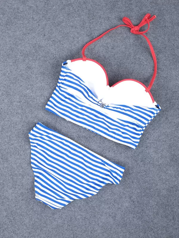 Blue&White Stripe Swimsuit