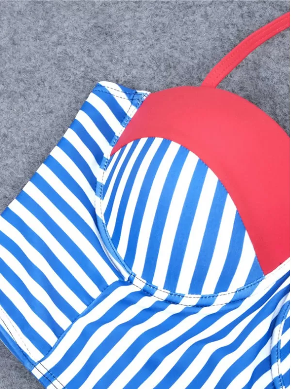 Blue&White Stripe Swimsuit