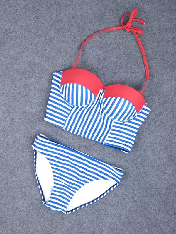 Blue&White Stripe Swimsuit