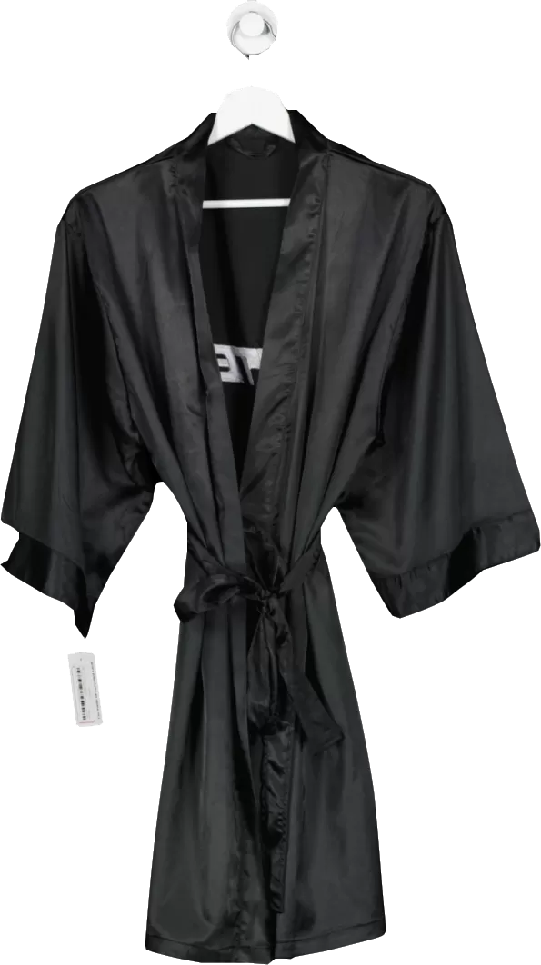 Bo   Tee Black Satin Robe One Size