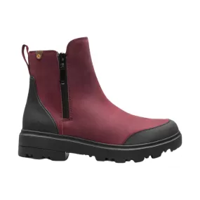 Bogs Women's Holly Zip Leather Rain Boot - Cranberry