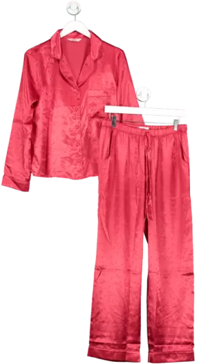 boux avenue Red Star Satin Pyjama Set UK 12