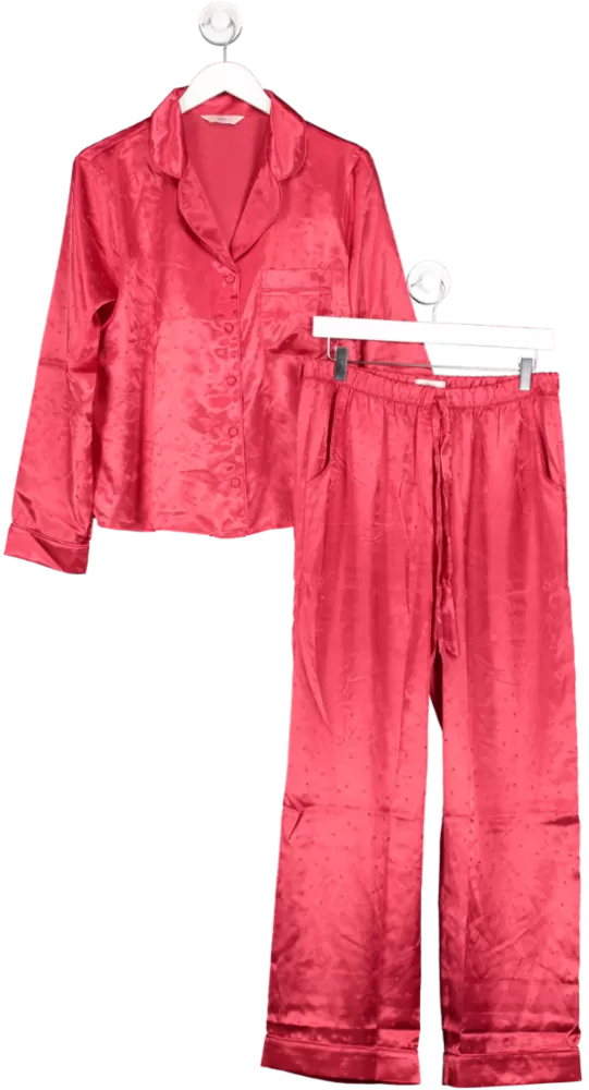 boux avenue Red Star Satin Pyjama Set UK 12