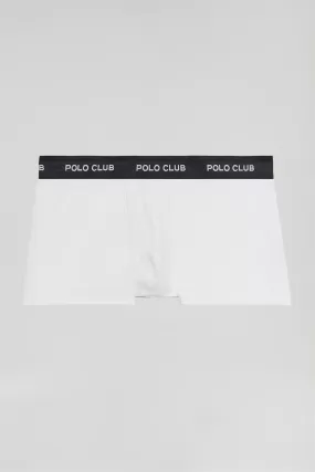 Boxer blanco y negro con logotipo Polo Club