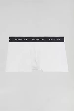 Boxer blanco y negro con logotipo Polo Club