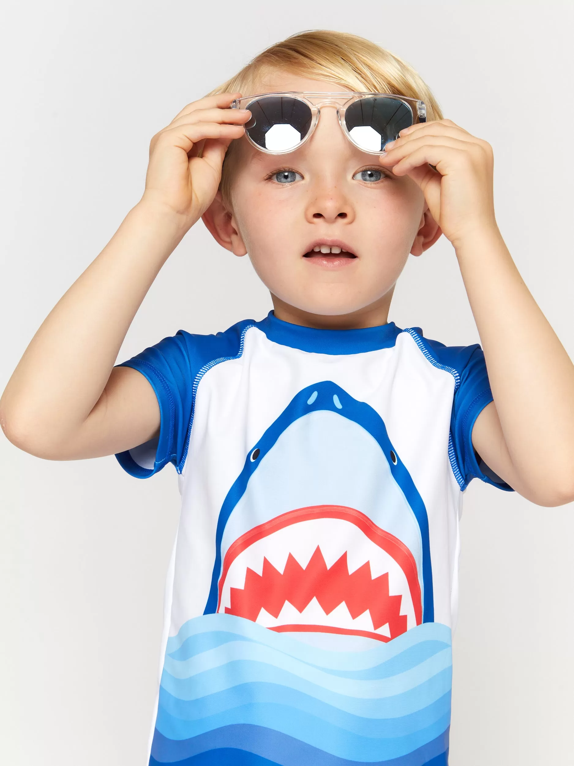 Boys Shark Rashguard Swim Set