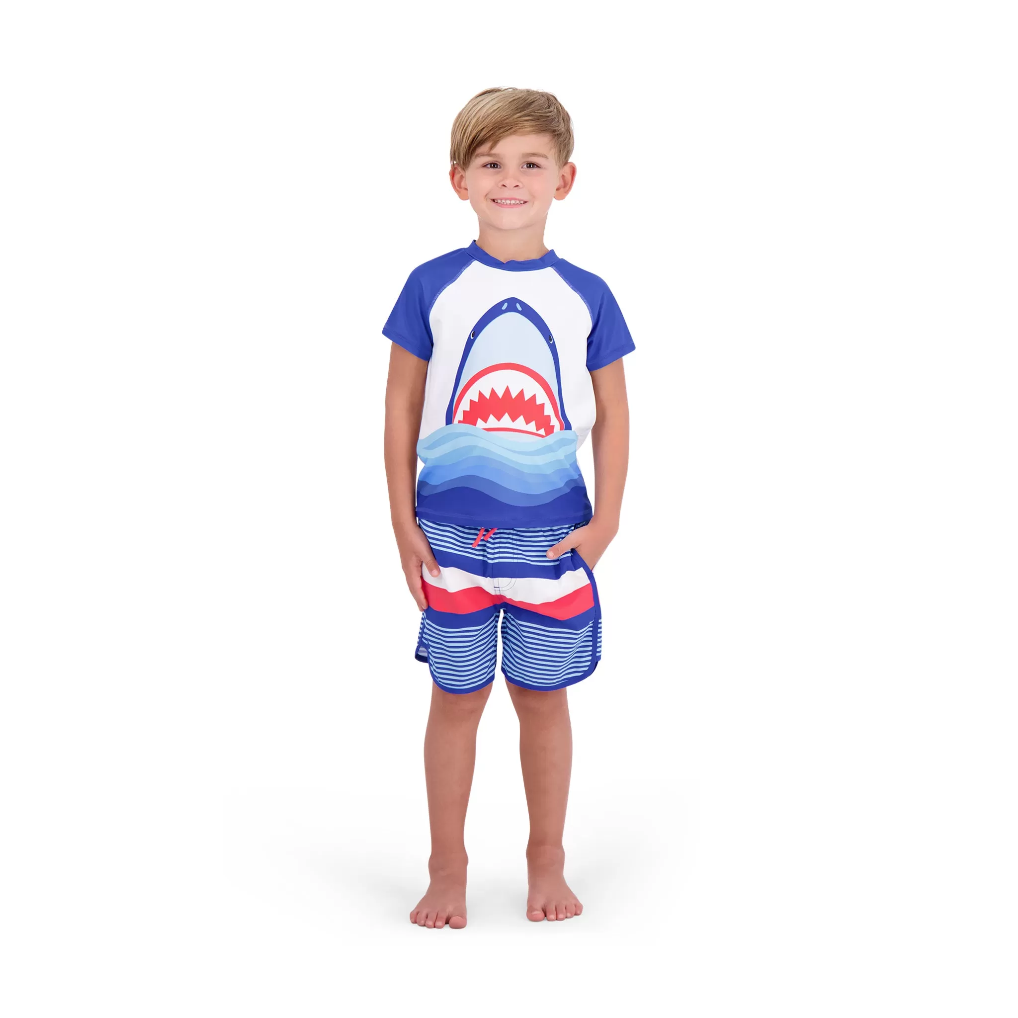 Boys Shark Rashguard Swim Set