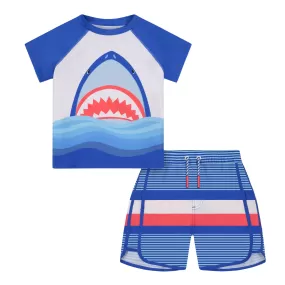 Boys Shark Rashguard Swim Set