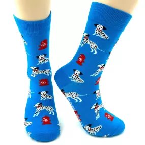 Bright Blue Dalmatians Socks