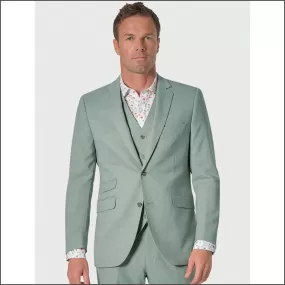 Brook Taverner Tailored Fit Sage Linen Mix Suit Jacket<><>