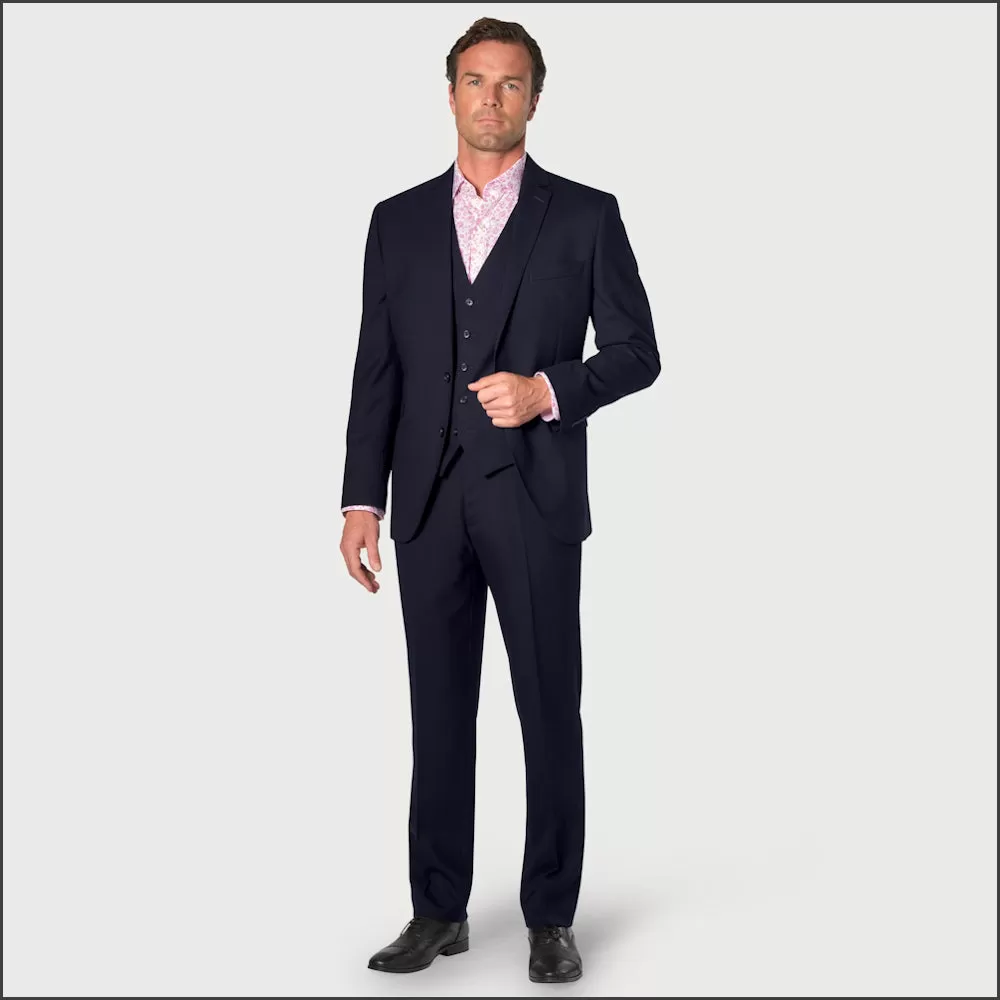 Brook Taverner Wells Wool Blend Navy Suit - Waistcoat Optional<><>