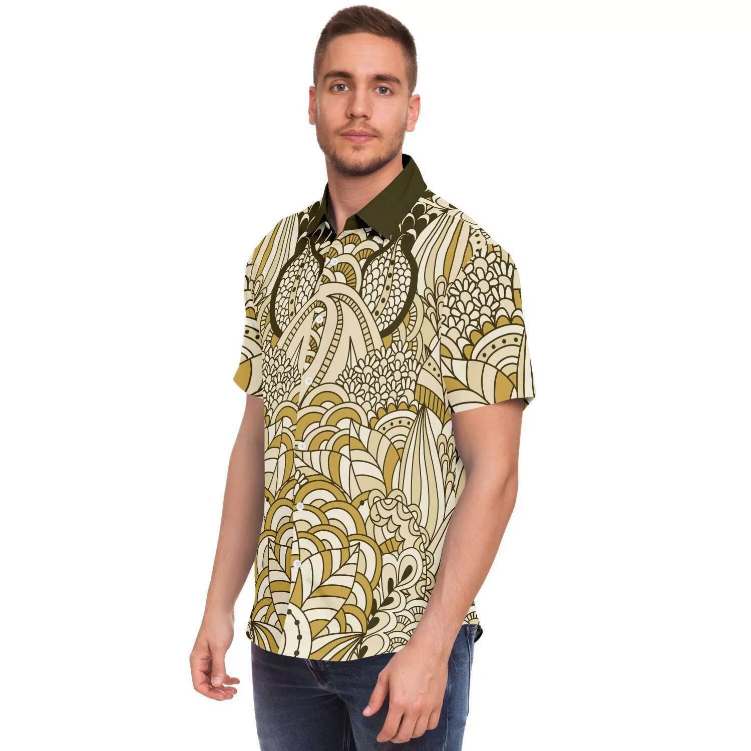 Brown Amarillo Short Sleeve Button Down Shirt