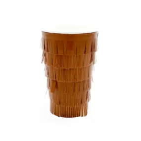 Brown fringe CUPS  paper Set of 8