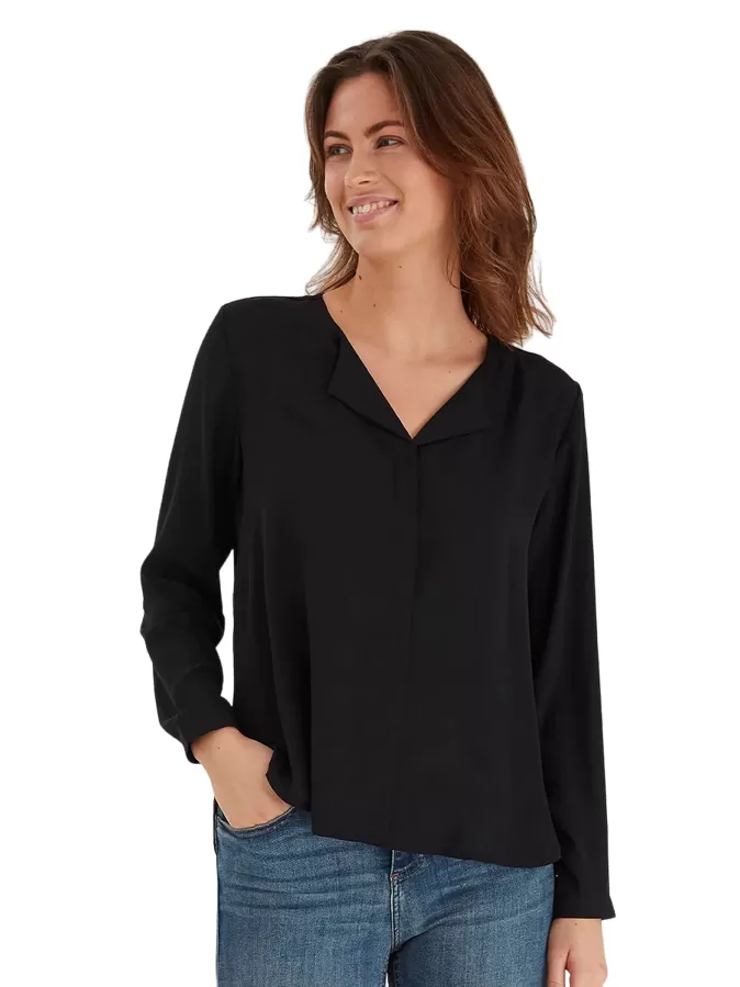 b.young Women's shirt with V-neck Bymmjoella Tunic Shirt 20812925 200451 black