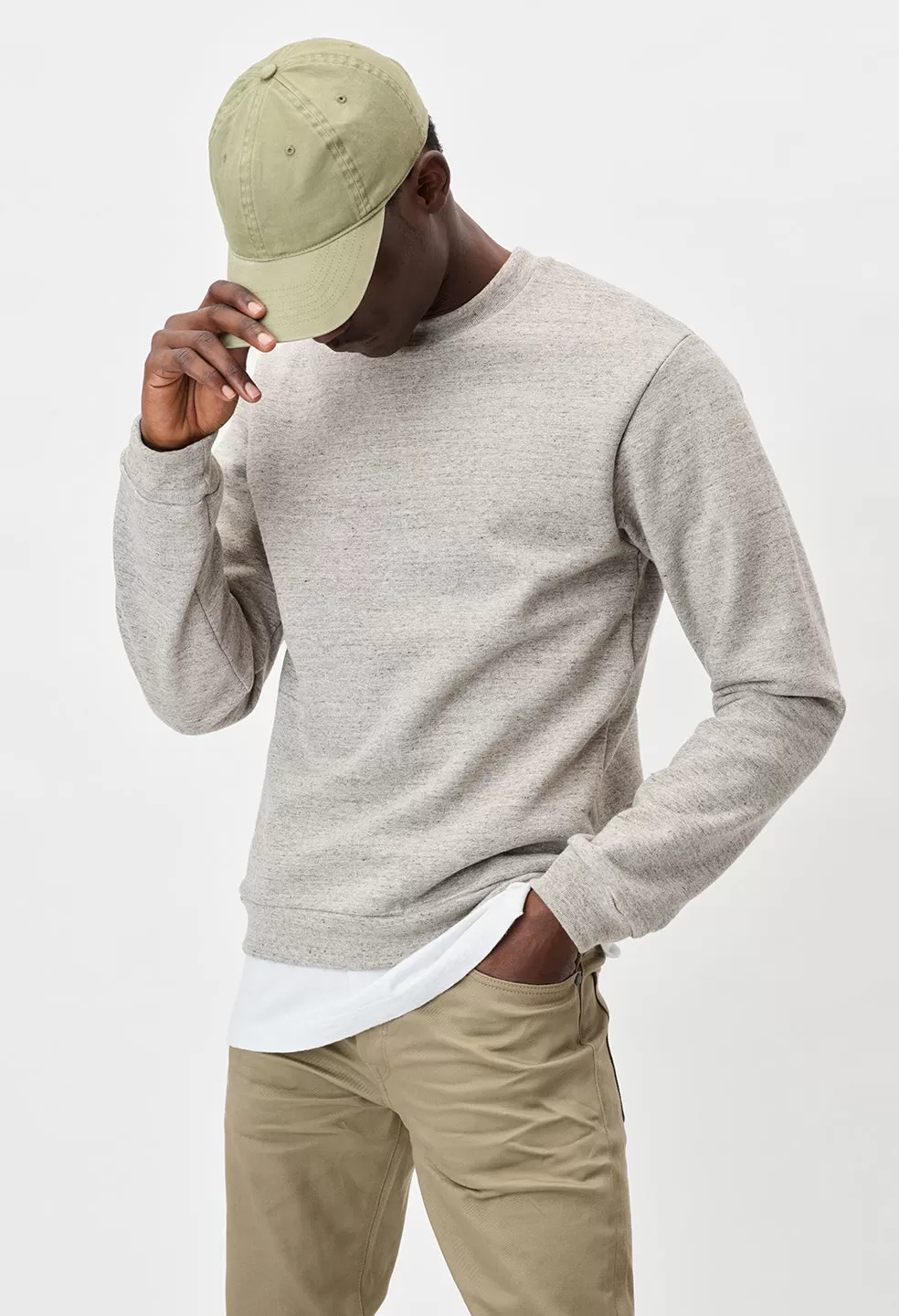 Cashmere Fleece Beach Crew / Heather Oatmeal