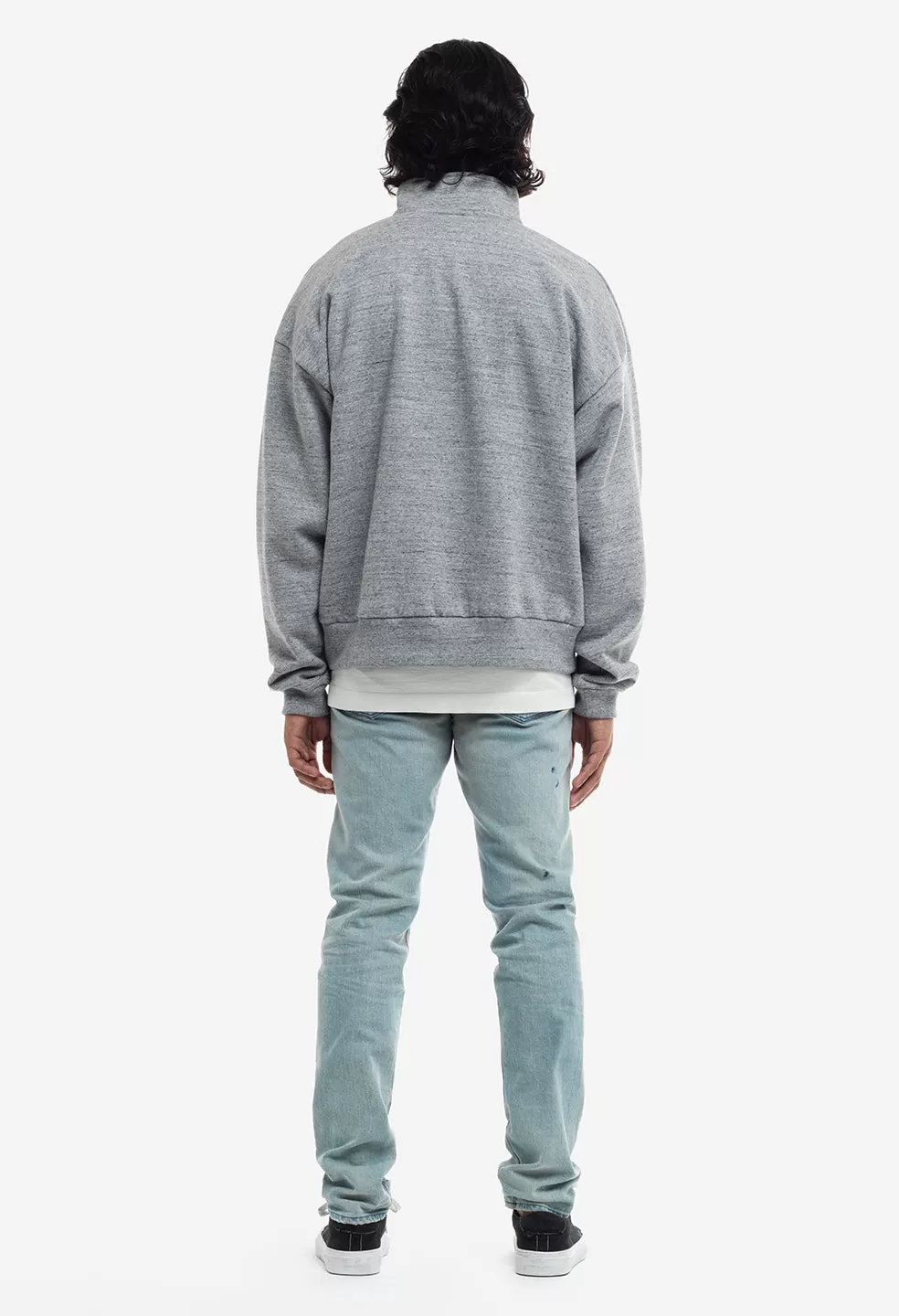 Cashmere Fleece Half Zip Pullover / Heather Grey