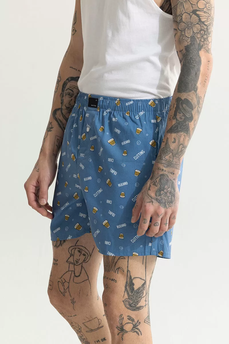 Chai Printed Blue Boxer