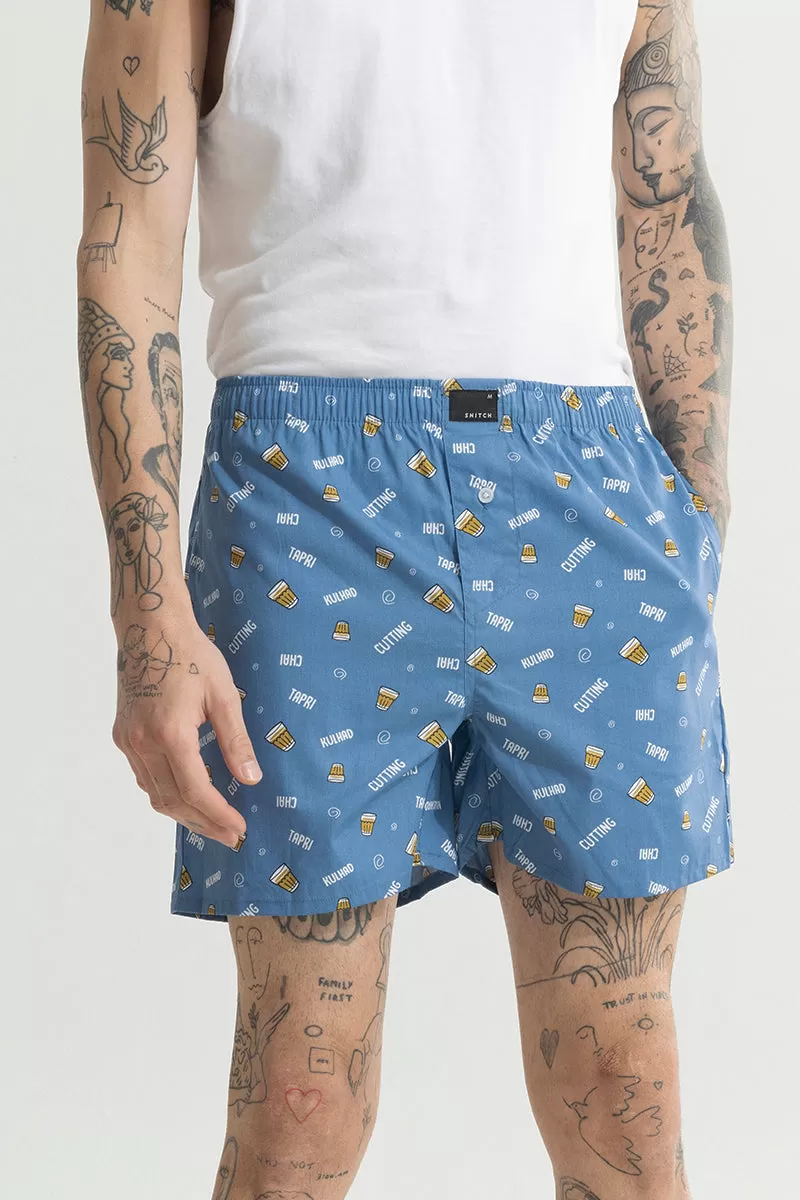 Chai Printed Blue Boxer