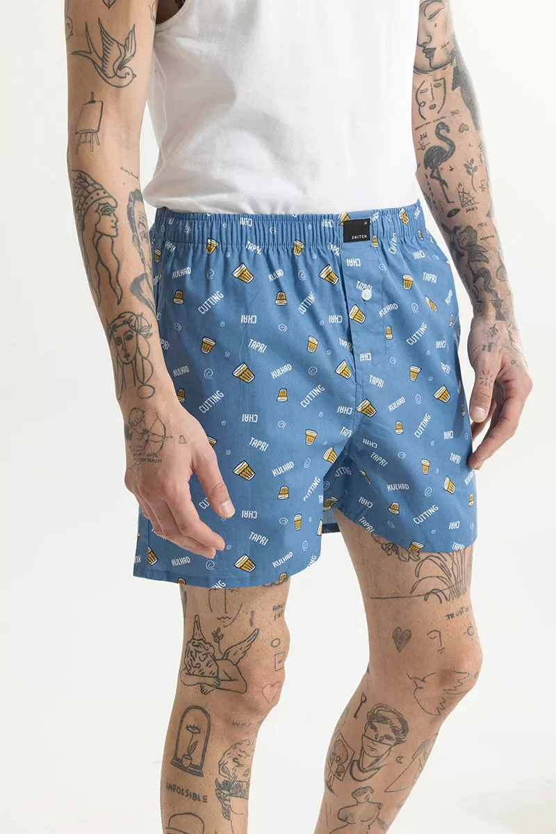 Chai Printed Blue Boxer