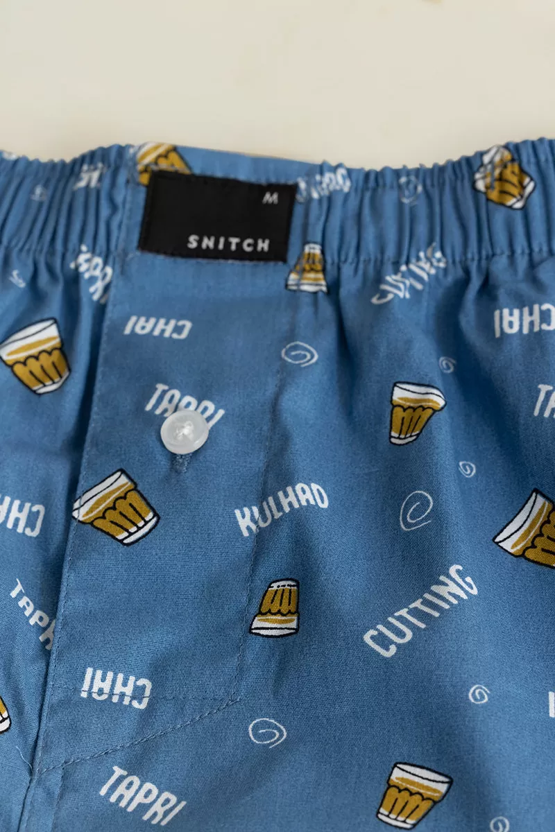 Chai Printed Blue Boxer