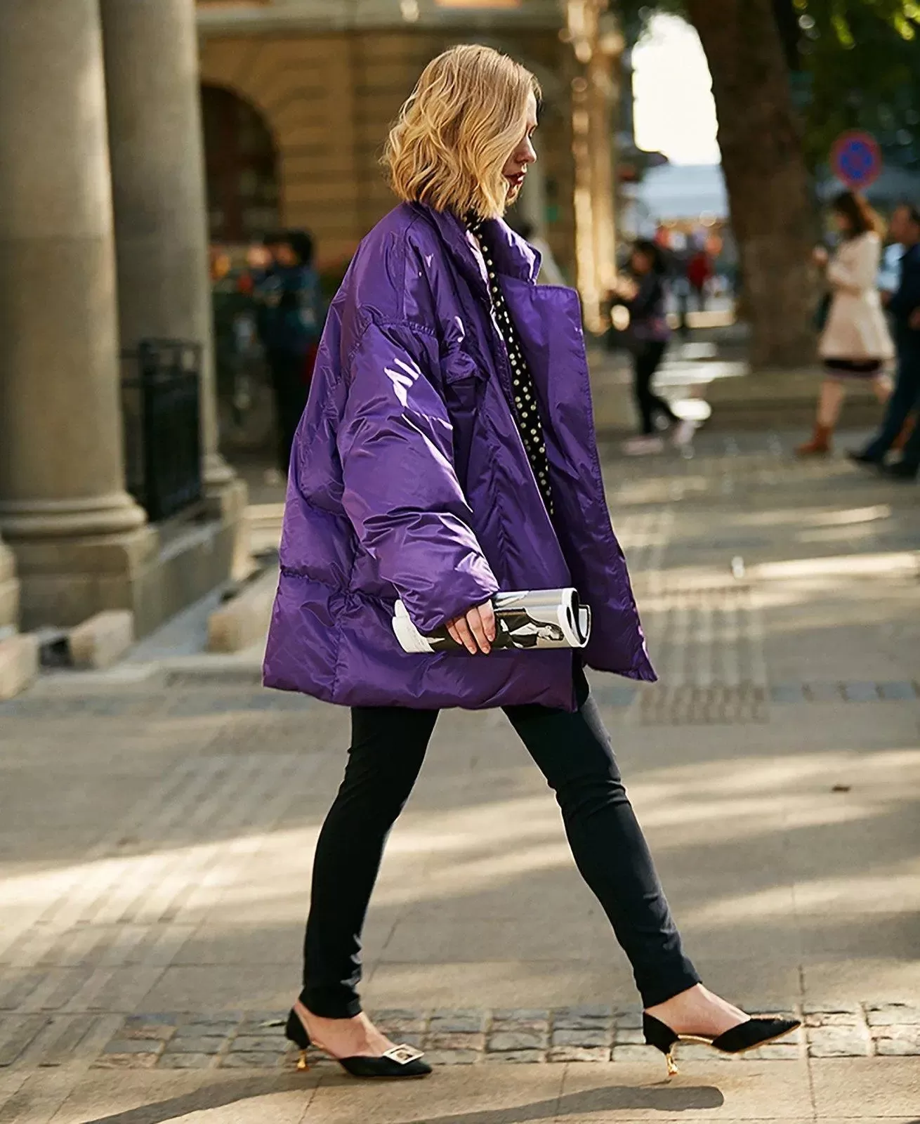 Christy Purple Belted Down Puffer Jacket