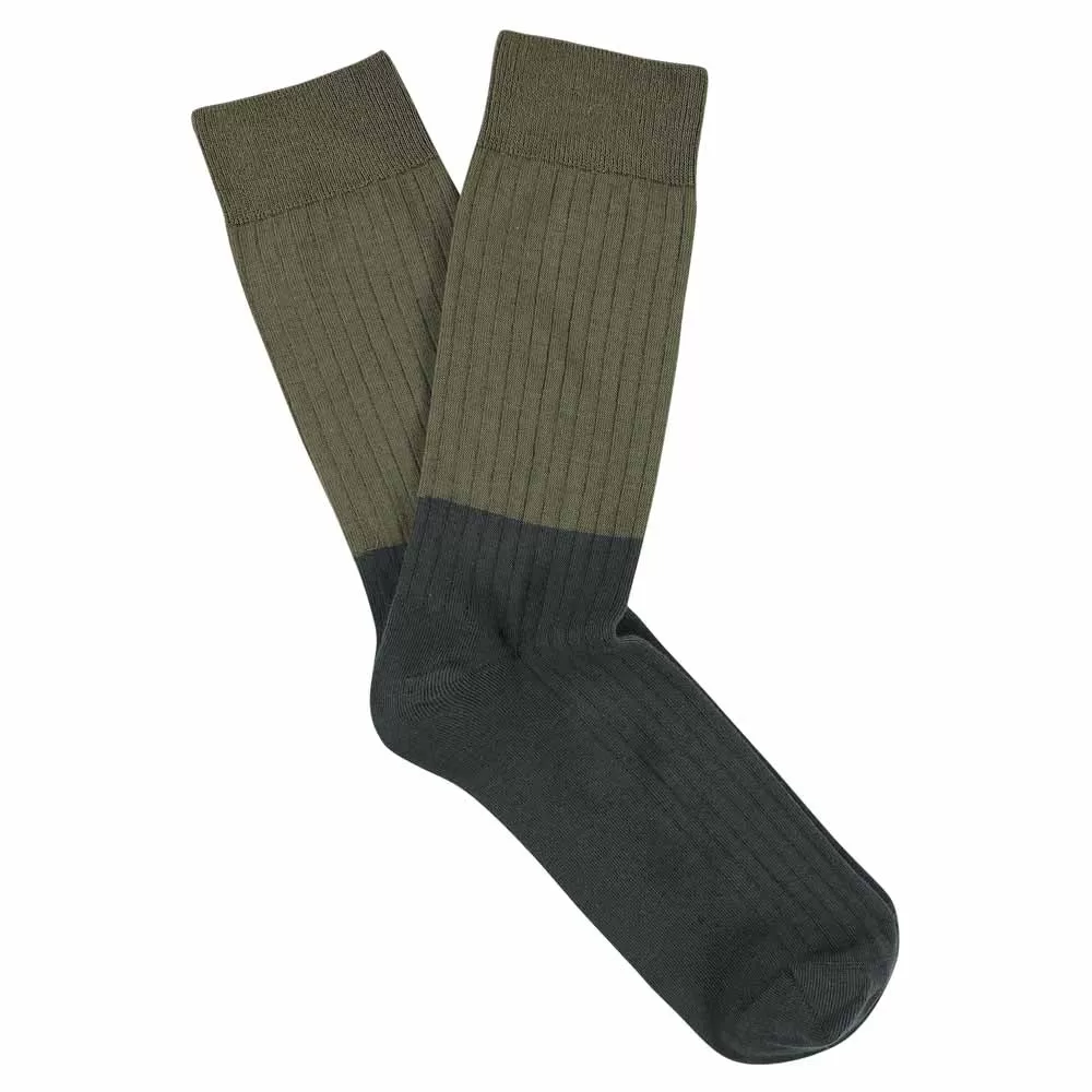 Colour Block Socks Green / Grey