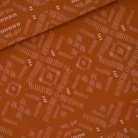 Cotton French Terry Print in Pumpkin Hatching  | Summer 2023 Collection